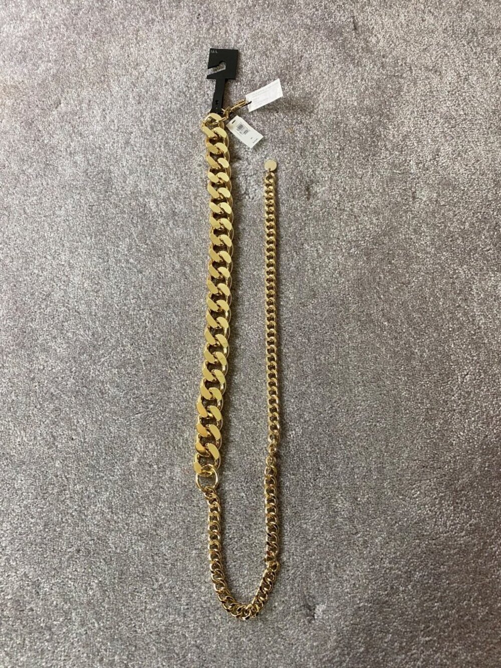 NWT Gold-Tone Chain Belt Chunky & Sleek Links Adjustable Length M/L
